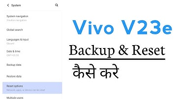 Vivo V23e Backup And Reset Settings