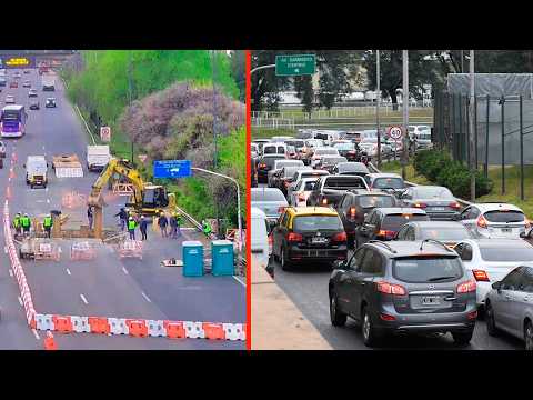 Siguen las obras en Lugones, el corte parcial en General Paz y hay caos de tránsito