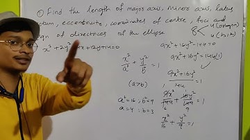 Find the major axis,minor axis,latusrectum,centre,foci and directrix of x²+2y²-4x+12y+14=0