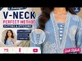 Latest V Neck Design Cutting & Stitching Tutorial ✂️ Easy Lace V Neck Design for Kurti#neckdesign
