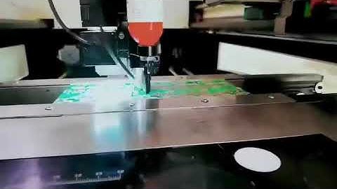 SMT power supply PCB red glue automatic dispensing machine with tungsten firing pin nozzle.