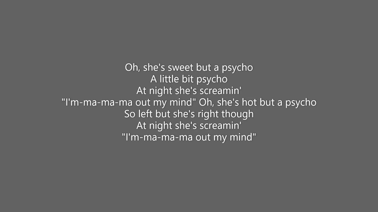 sweet but psycho lyrics video YouTube
