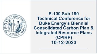 E-100 Sub 190 Technical Conference  - 10/12/23