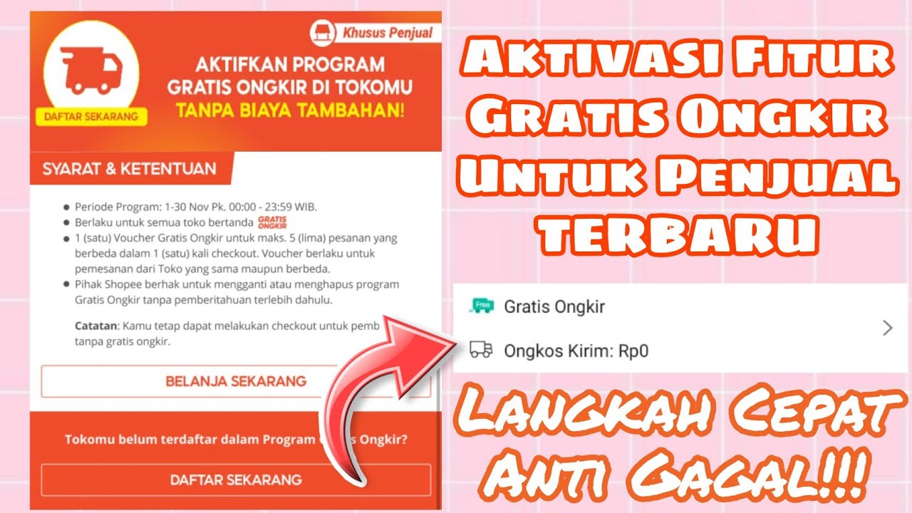 Cara Daftar Gratis Ongkir Shopee Lewat HP dan PC