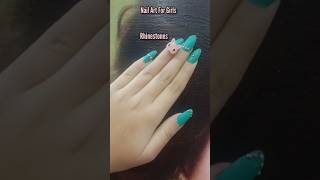 Nail Art Design At Home|Nail Art Design With Rhinestones viralvideo youtubeshorts nails nailart