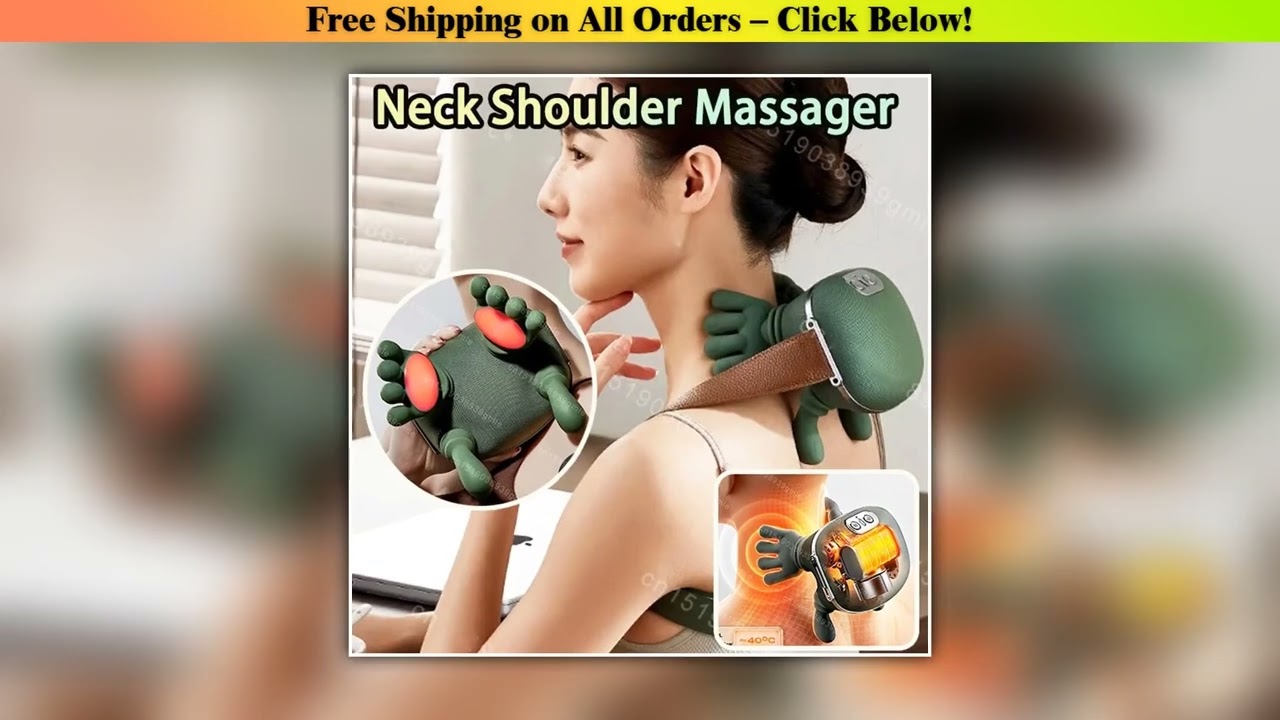 2 in1 Neck Back Massage Bionic Shoulder Massage Pillow Heated Knead Cervic Body Fatigue Relief
