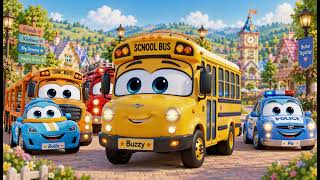 Hello, kids! 👋🚌 Come and say hi to Buzzy, the cheerful yellow bus of Honeywheel Village!