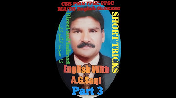 Part 3 Direct and indirect Narration #css #pms #fpsc #nts #olevel #alevel #ppsc #lecturership #hindi