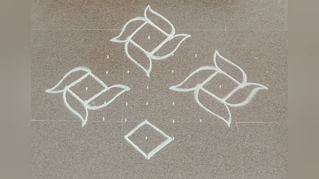 9to 1pulli easy rangoli design/daily kolam design 