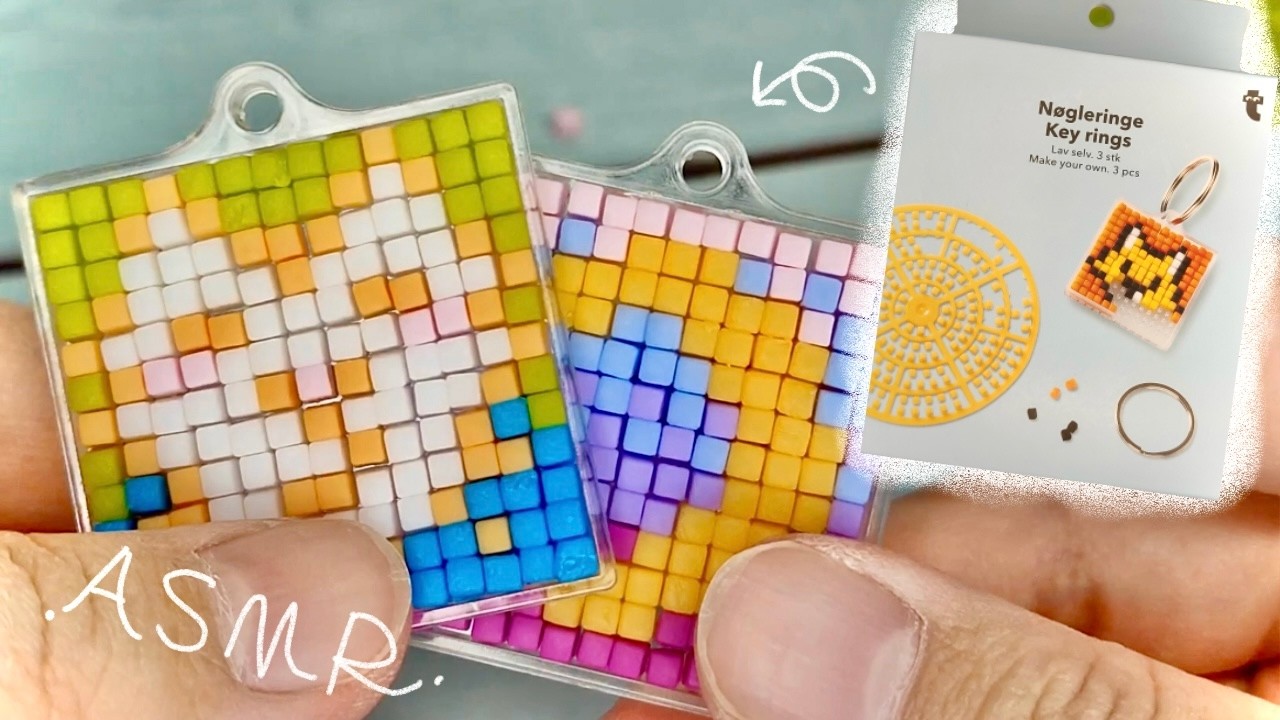 【ASMR】かわいいドット絵のオリジナルキーホルダー作りASMR！フライングタイガーのおもしろグッズ #asmr #フライングタイガー