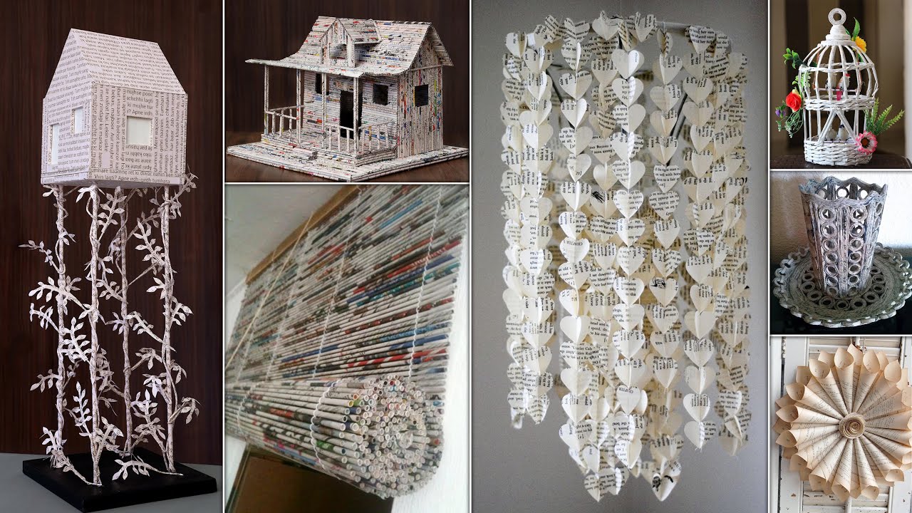 10 إعادة تدوير حرفة الجريدة القديمة | أفضل الأفكار من النفايات