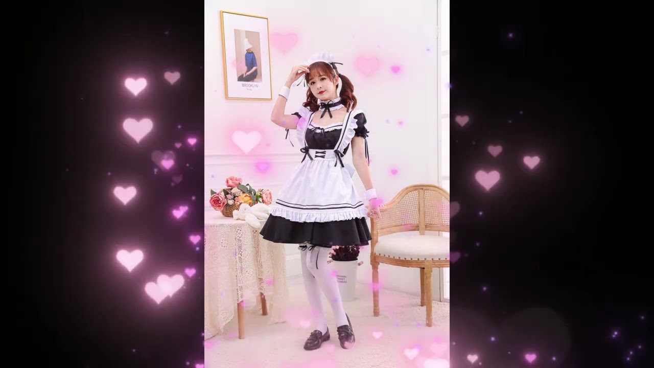 黒白 メイド服 コスプレ衣装【5431】