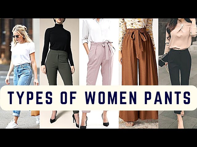 Different types of pants for girls with their names