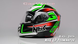 Nhk Terminator Aldhila Full Face Dual Visor - Black Green Carwahe