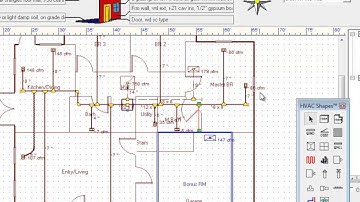 [Wrightsoft] Example Duct Design (Step 7a)  Multi Level Duct:  Drawing with Risers