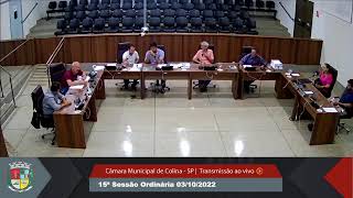 Câmara Municipal de Colina- SP - 15ª Sessão Ordinária 03/10/2022