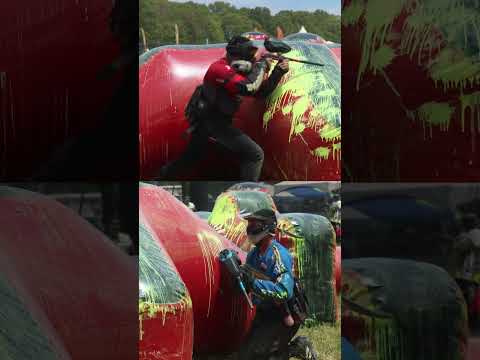 Timing for the guy in blue couldn’t have been worse #shorts #paintball