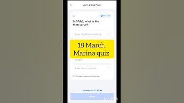 Marina protocol quiz answer today 18 March | Marina daily quiz answer #marinaprotocol #quizanswers