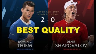 Thiem v Shapovalov | Laver Cup 2019 FULL MATCH 1 | 50 FPS HD