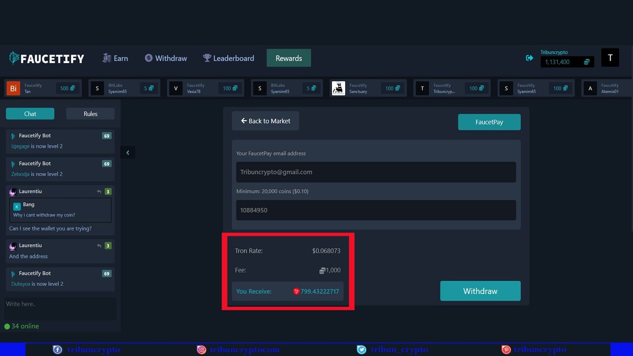 Faucetify Gratis Bitcoin Shiba TRX Netflix Bonus $100++