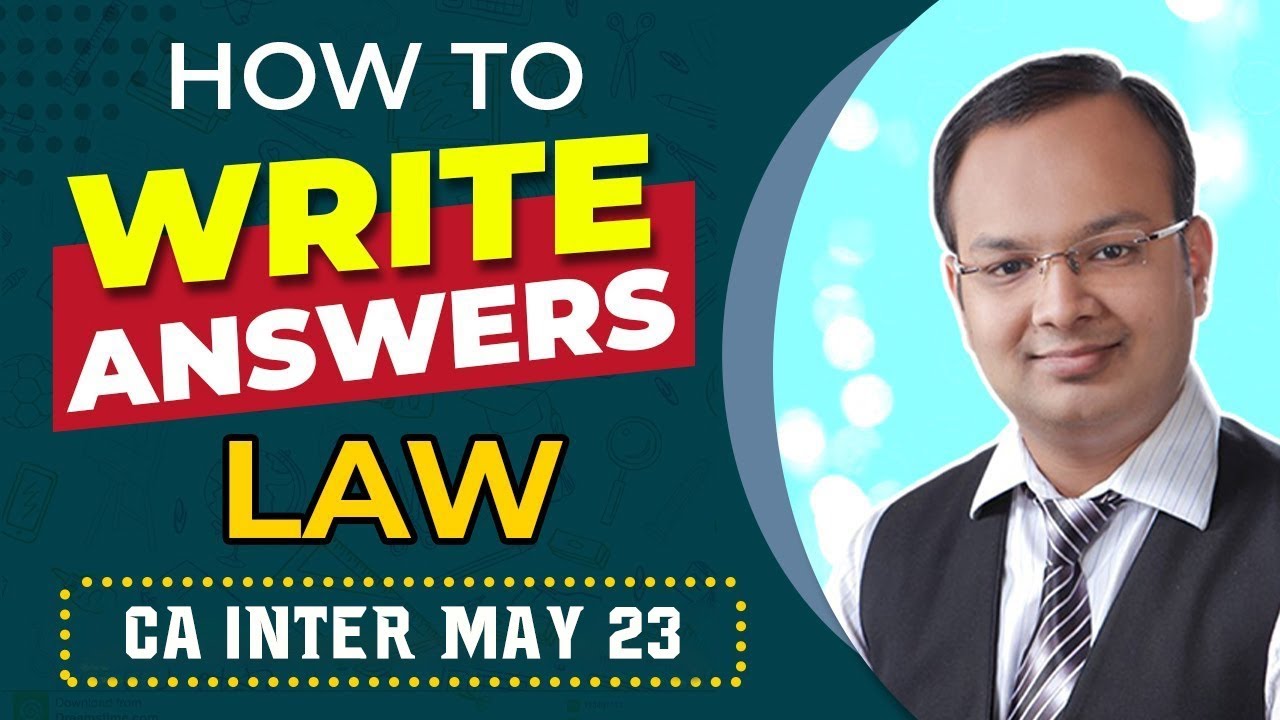 How To Write Answers in Law CA Inter Nov 2022 shorts YouTube