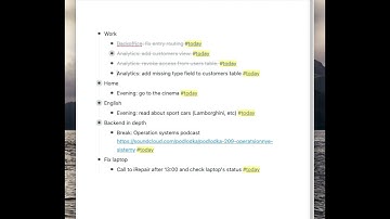 Projects and tasks in Workflowy