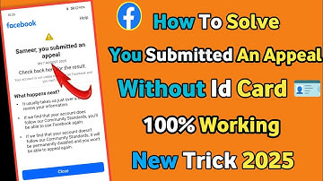 You submitted an appeal facebook problem solve without id card || Facebook you submitted an appeal