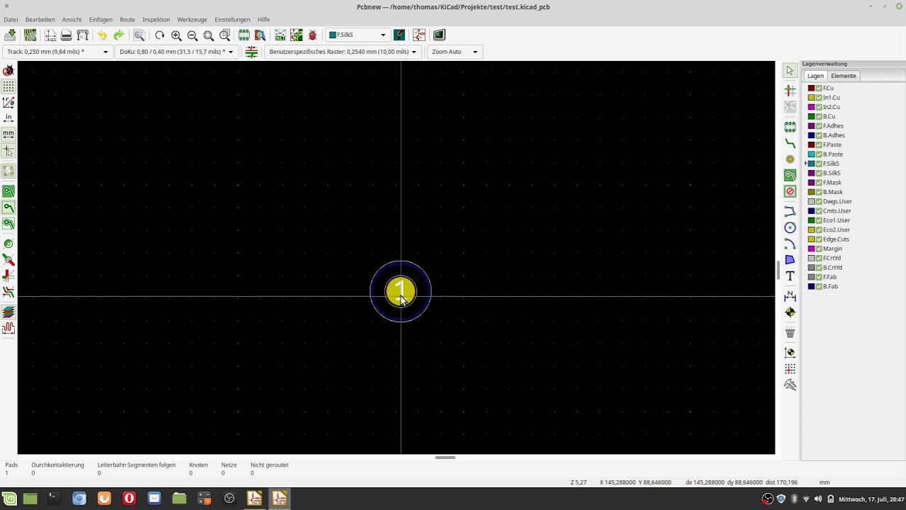 Kicad kühlkörper und edgecut europlatine