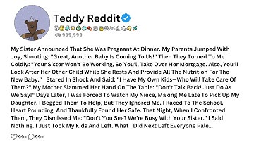 My Sister Announced That She Was Pregnant At Dinner. My Parents Jumped With Joy, Shouting: "Great...