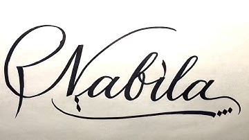 Nabila Name Signature Calligraphy Status | How to Draw, Cursive Calligraphy with Cut Marker