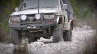 Shaun Whale searches for traction on loose shaley rock steps!