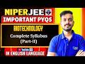 L-27 | Biotechnology: Complete Syllabus Part-II | NIPER JEE Previous Year Question #biotechnology