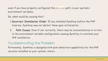 Fixing the no PHP binaries detected Error in Symfony Framework
