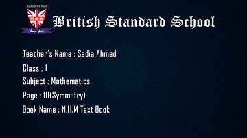 Class - 1              Subject - Mathematics     Page- 111(symmetry)      Book name- N.H.M Text book