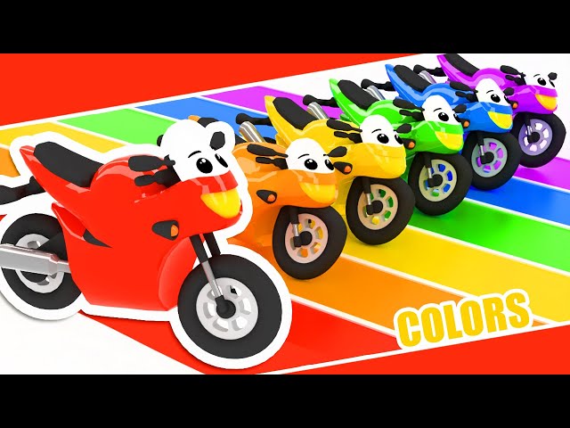Learn the colors with Motorbike! | Titounis class=