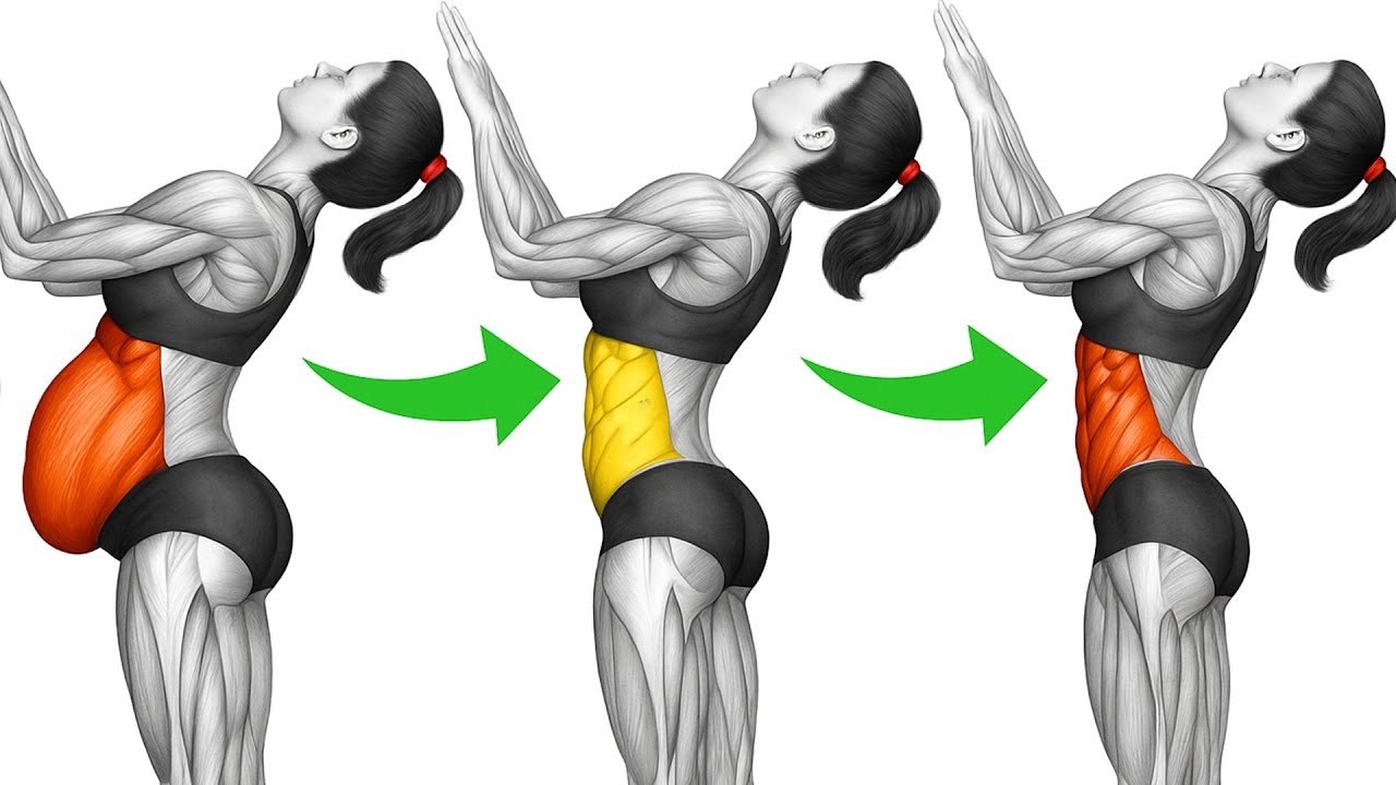 20-минутная тренировка пресса стоя для сжигания жира на животе — попрощайтесь с упрямым жиром и с...