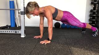 Plank round the clock + iso push ups