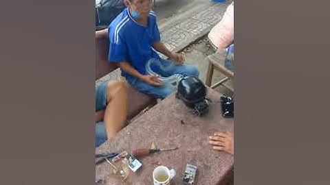 Chế bơm xe máy,  xe đạp từ  tủ lạnh cũ