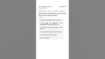 Parallelogram Law Explained 12th Maths Vectors