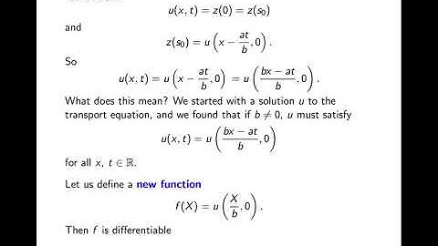 AN3NA (F20) Video 3.2: the transport equation (Example 2.2.2)