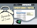 En 1 min. ¿Cómo IMPRIMIR los COMENTARIOS o NOTAS en EXCEL? #shorts