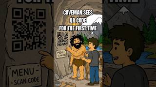 Caveman Sees QR Code For The First Time