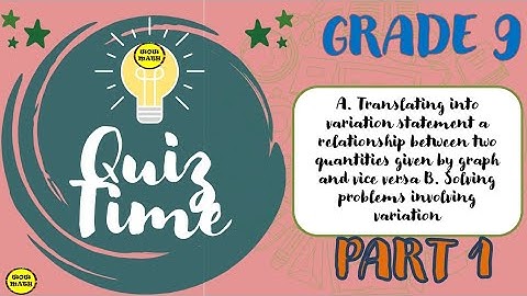 TRANSLATING INTO VARIATION STATEMENT A RELATIONSHIP BET.  2 QUANTITIES GIVEN BY A GRAPH ..