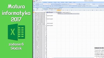 Zadanie 4 "Słodzik" MS Excel - Matura 2017 Informatyka Rozszerzona