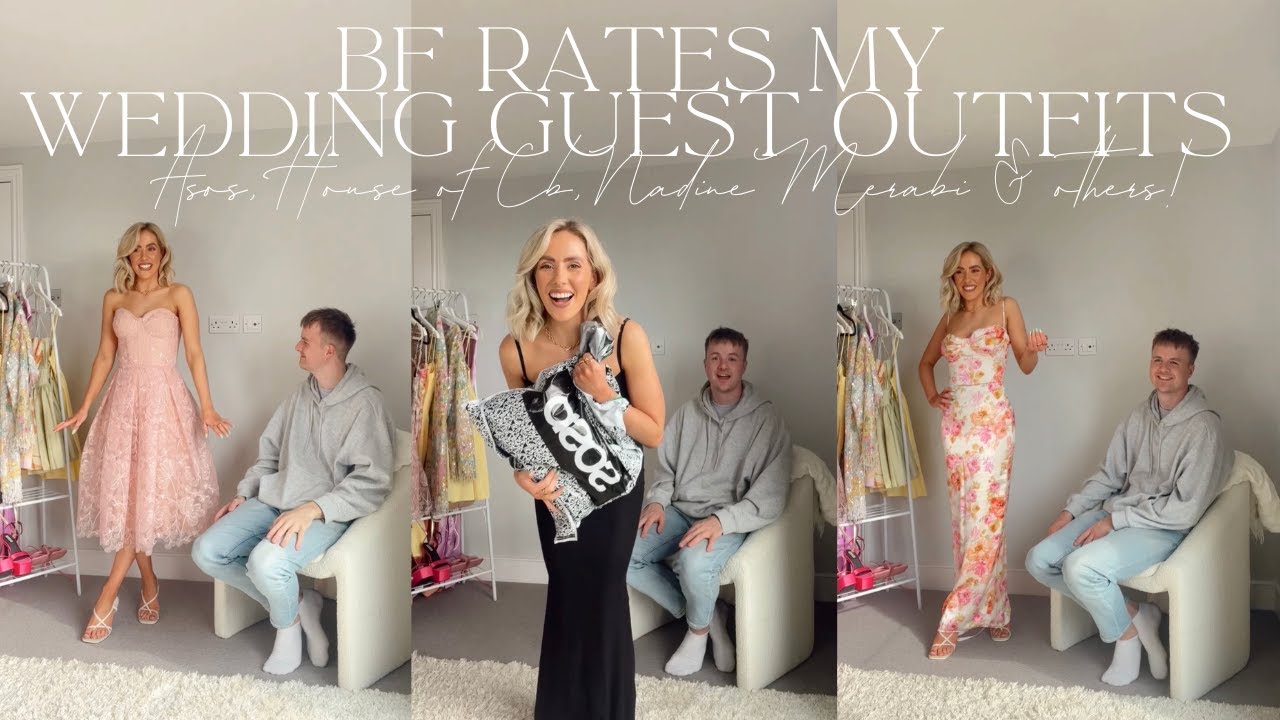 BOYFRIEND RATES MY WEDDING GUEST OUTFITS FROM HOUSE OF CB, ASOS, NADINE MERABI & MORE! | India Moon