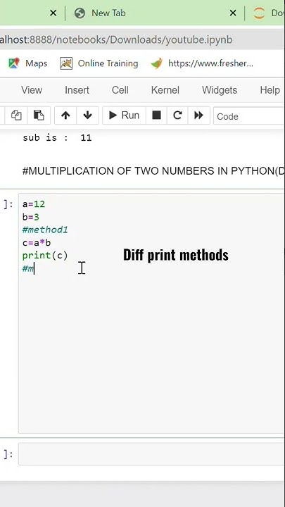 3-MULTIPLICATION OF TWO NUMBERS IN PYTHON (Diff print methods) - YouTube