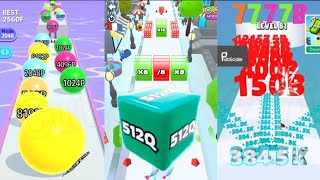 [512Q] 2048 | Jelly Run 2048 vs Ball Run 2048 vs Number Run Race 3 in one Gameplay | Run &amp; Merge #29