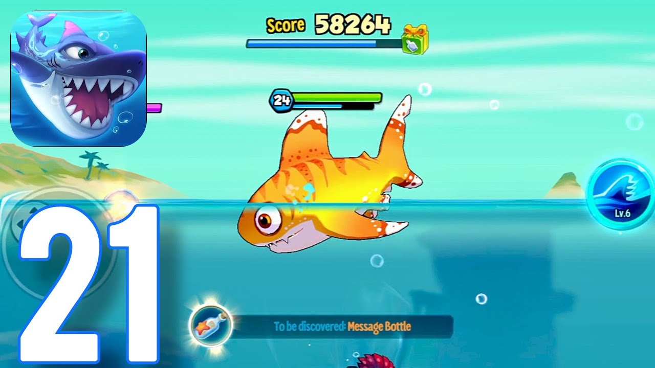 Fish Eat Fish.io - Gameplay Walkthrough Part 21 - Oceanic Whitetip Shark (ios,Android)