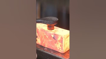 Blacksmithing - Punching a Hole in a Hammer Blank. #blacksmith #forging #toolmaking #hammer #maker