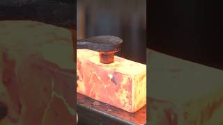 Blacksmithing - Punching a Hole in a Hammer Blank. #blacksmith #forging #toolmaking #hammer #maker
